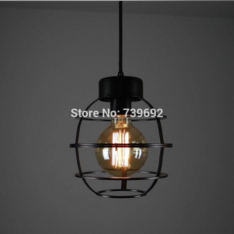 vintage loft retro iron pendant lights personality bar counter lamps for coffee bar dining room decoration 1*e27 black color