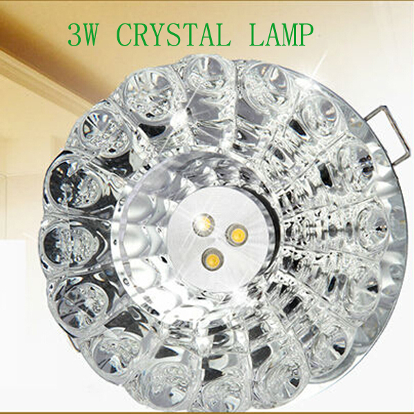 whole 2pcs/lot high power different color high lumens 300lm 85-265v, crystal lamp led downlight 3w