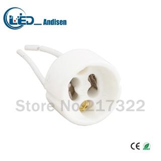 1000pcs/lot gu10 lamp holder socket base adapter wire connector ceramic socket for led halogen light