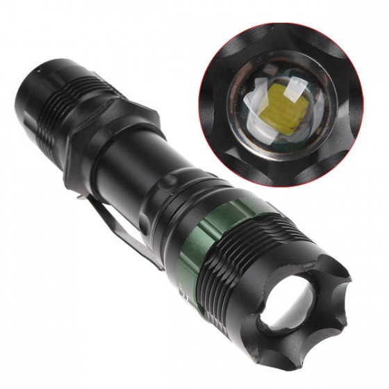 2000 lm led flashlight for camp outdoor lighting adjustable focus with aluminum alloy material three light levels