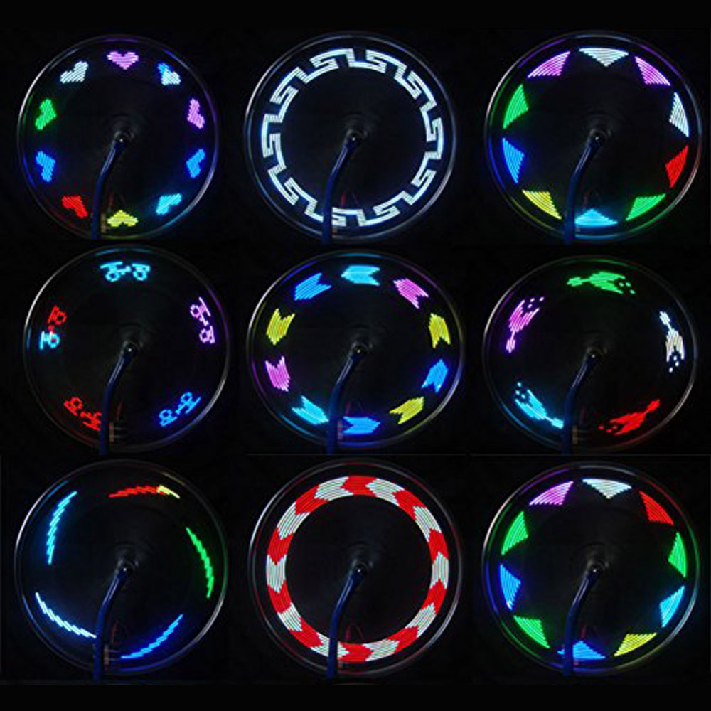 2016 new 14 led motorcycle cycling bicycle bike wheel signal tire spoke light 30 changes light