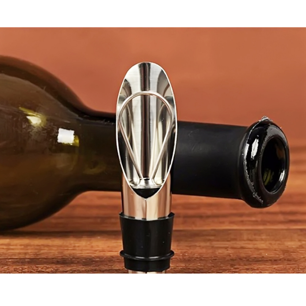 3pcs 2 in 1 wine bottle stopper stainless steel wine bottle stoppers funnel pourer dumping plug wine bottle pourer