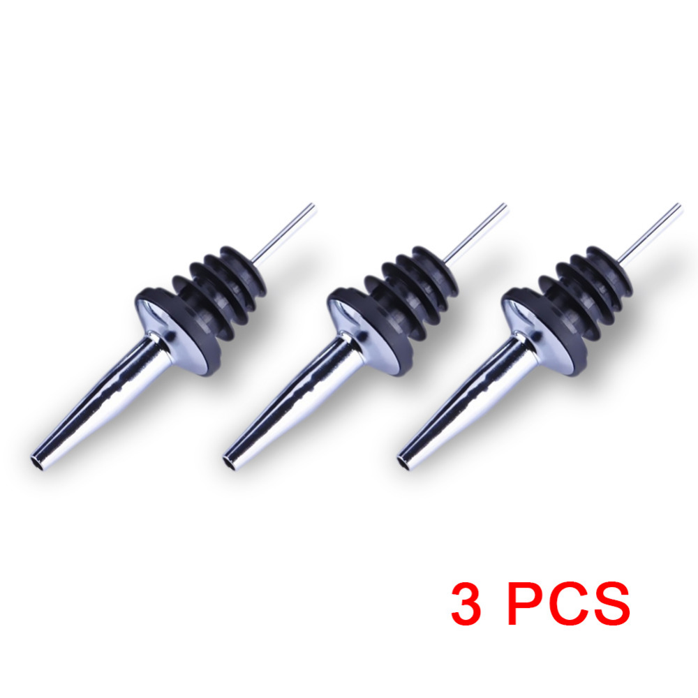 3pcs stainless steel wine stopper pourer wine spout mouth for whisky cocktail bar bartender accessories drop