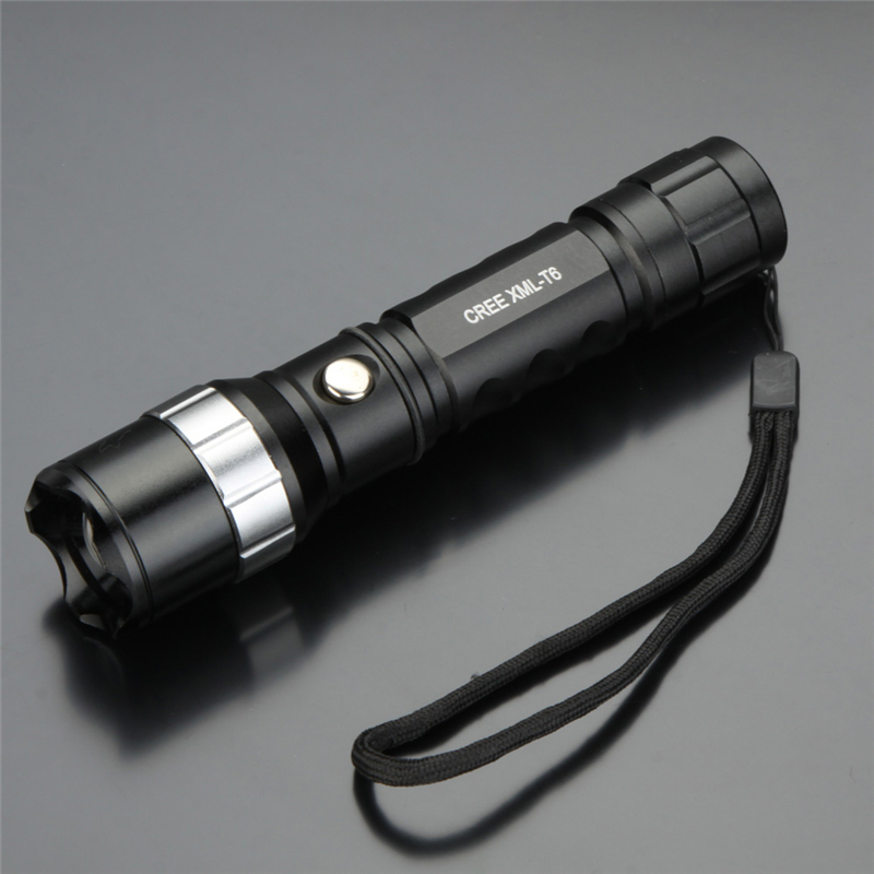 5-mode lighting black xml-t6 zoomable torch light portable 2000 lm led flashlight linternas use aaa/18650 with ac /car charger