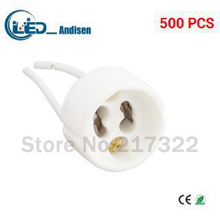 500pcs/lot gu10 lamp holder socket base adapter wire connector ceramic socket for led halogen light