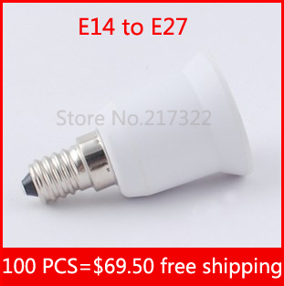 50pcs e14 to e27 adapter pc material fireproof material socket adapter
