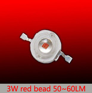 50pcs red 3w led 660nm bead for led plant growing light source 3w high power led red bead
