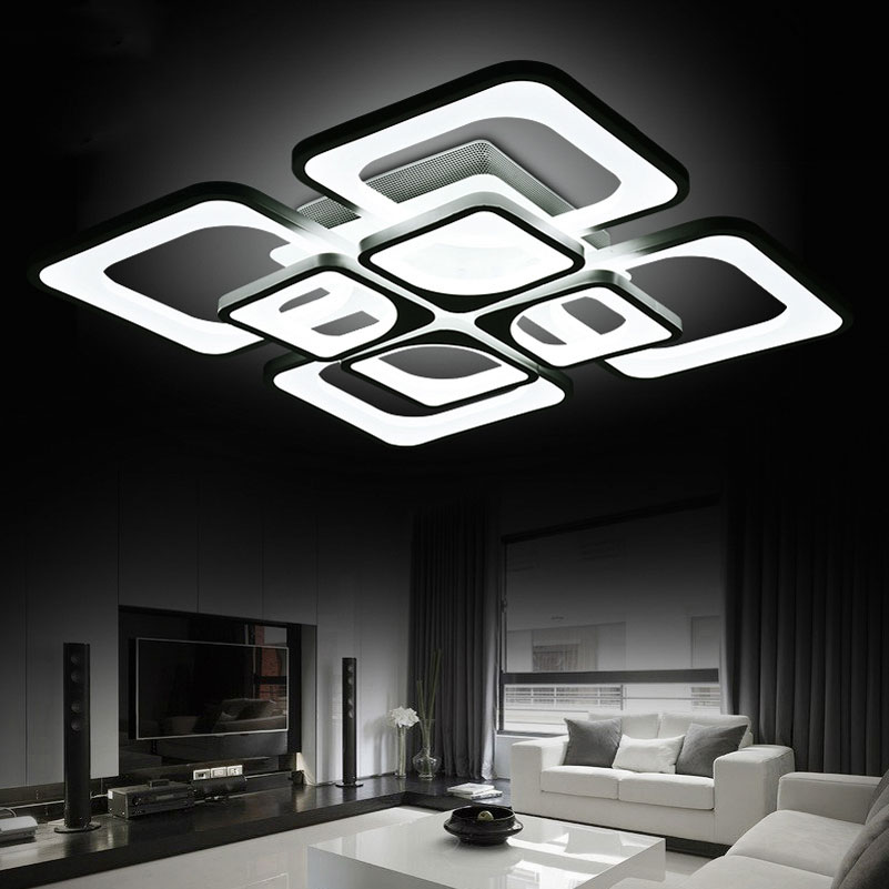 680mm modern square led ceiling lights 96w bedroom lamps 8 heads,livingroom foyer lamp dimming ceiling light 96-260v lamparas