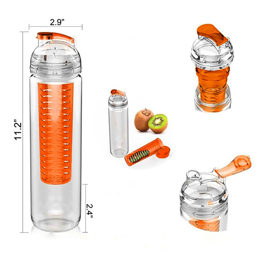 700ml fruit juice cup infuser my sport drinking detox water bottles flip lid tritan bpa health lemon bicycle bottle 4colors