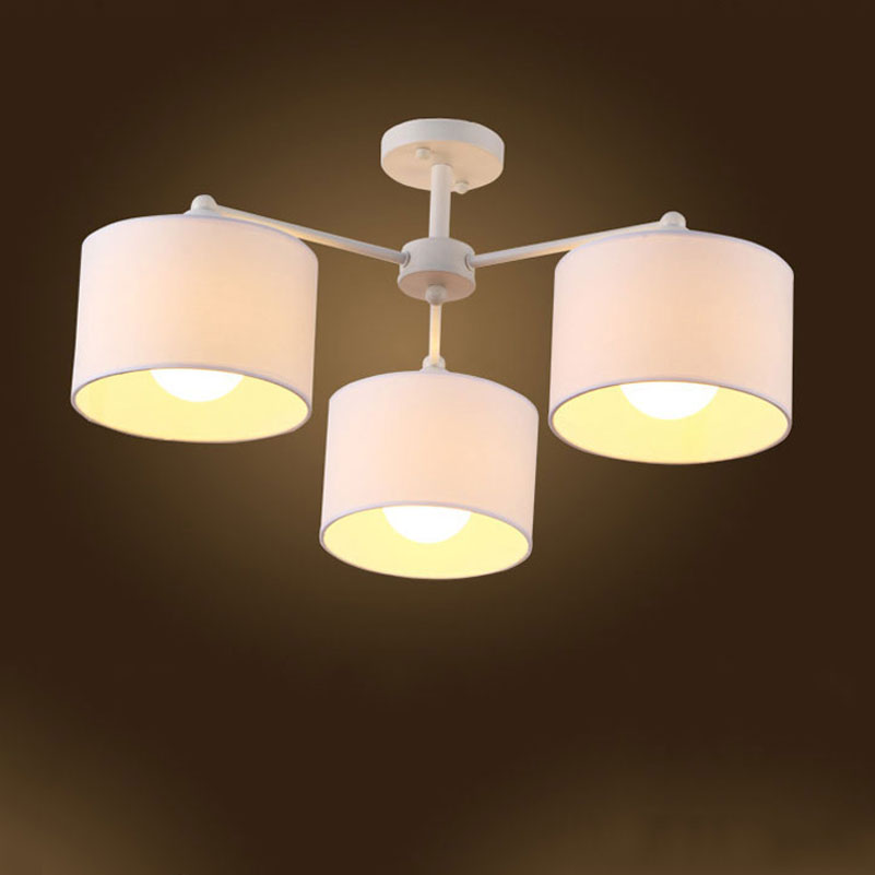 american pastoral fabric lampshade pendant lamp, 3 hedas dining room light, foyer bedroom decoration lighting