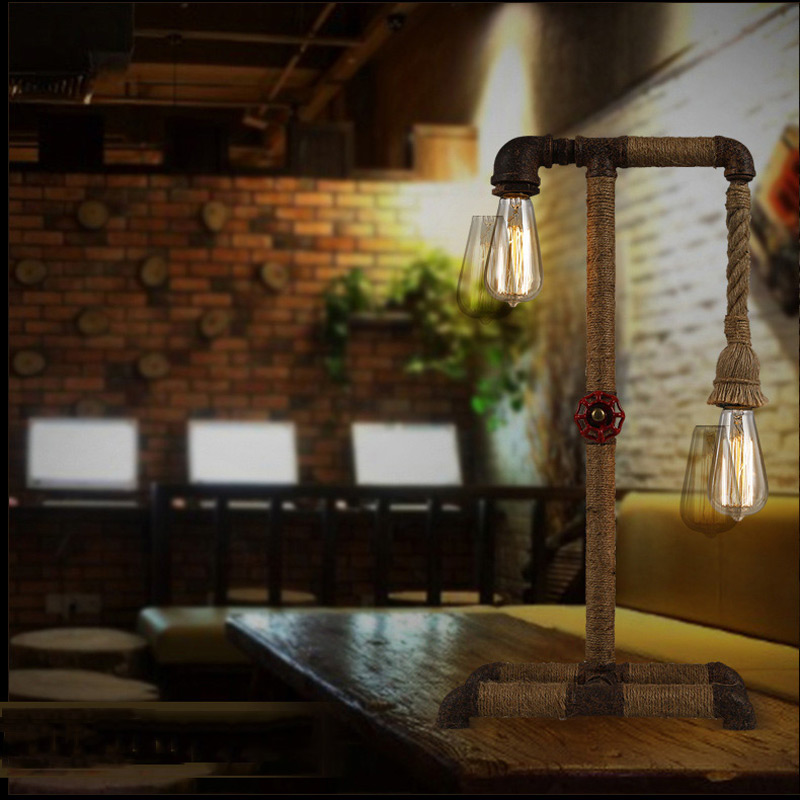 american water pipe desk lamps industrial loft table light bar restaurant cafe vintage decoration lights