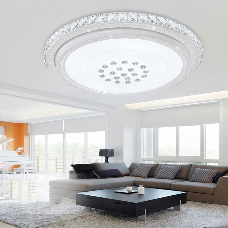 bedroom living room lamp ceiling light round,520mm 36w modern fashion indoor household crystal dimming ceiling lamp