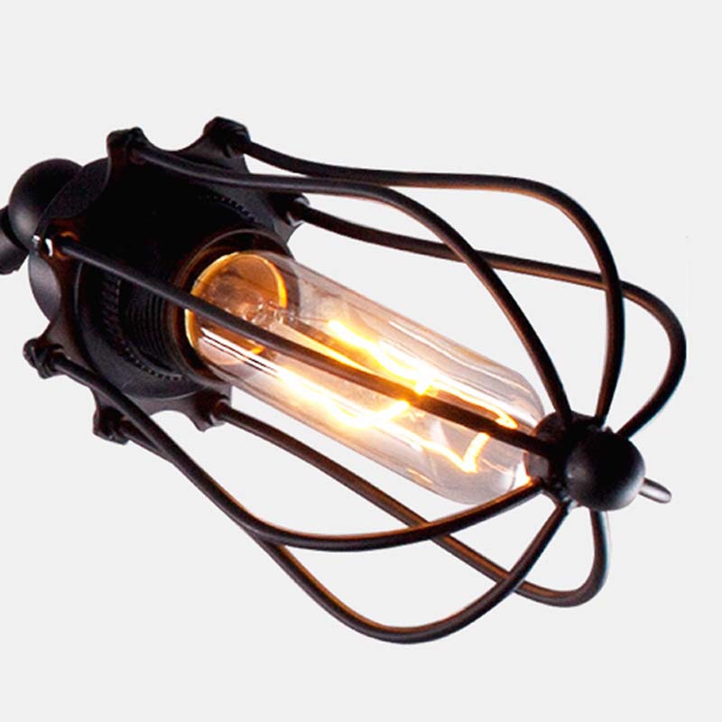 black metal lampshade retractable vintage pendant lights fixtures for dining room bedroom retro industrial lamps
