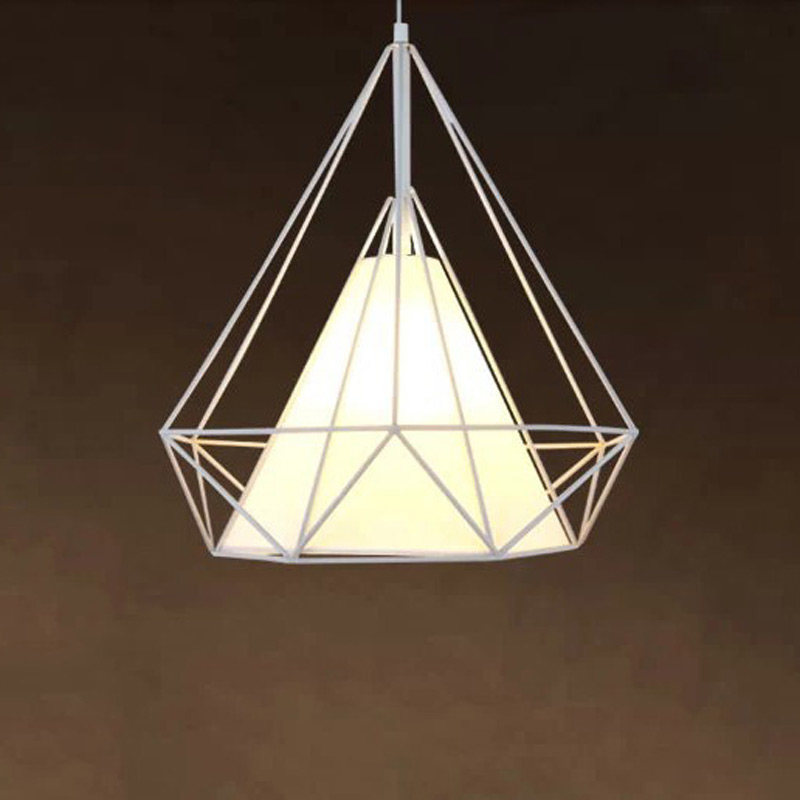 europe black birdcage pendant lights retro iron cage hanging light scandinavian loft pyramid lamp