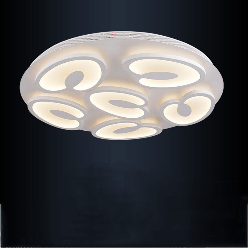fashion big led ceiling lamps,high power 72w 700mm flower round dimming ceiling light for bedroom livingroom foyer home