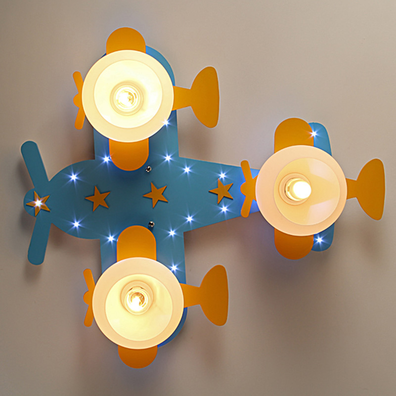 fashion carton aircraft led ceiling light for child's room plane kindergarten children's amusement boy's room light decoration