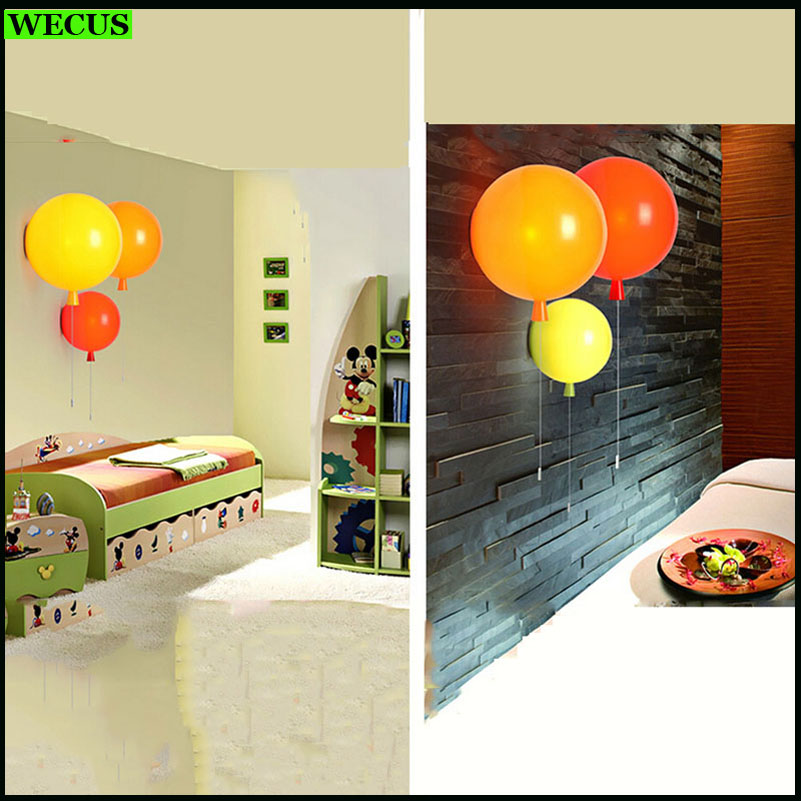 fashion colorful ballon wall light child baby room lamp foyer dining room decoration lighting d250mm lampshade