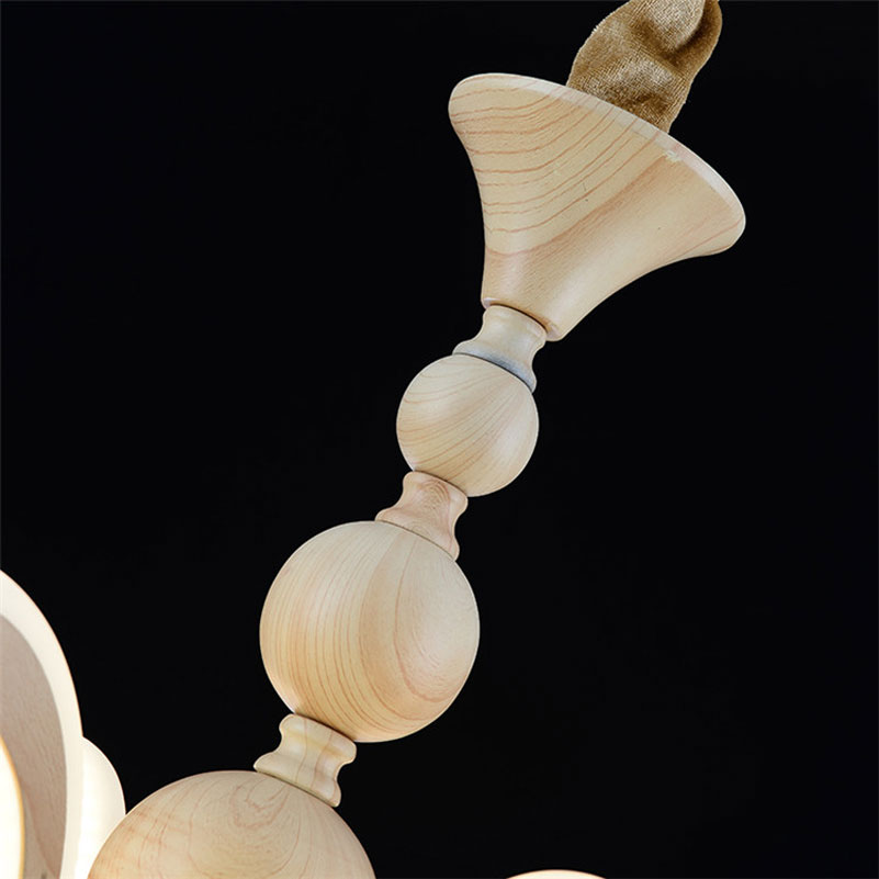 fashion creative imitative wood flower acrylic led pendant lamp light 72w 6 heads dining room livingroom hall - Click Image to Close
