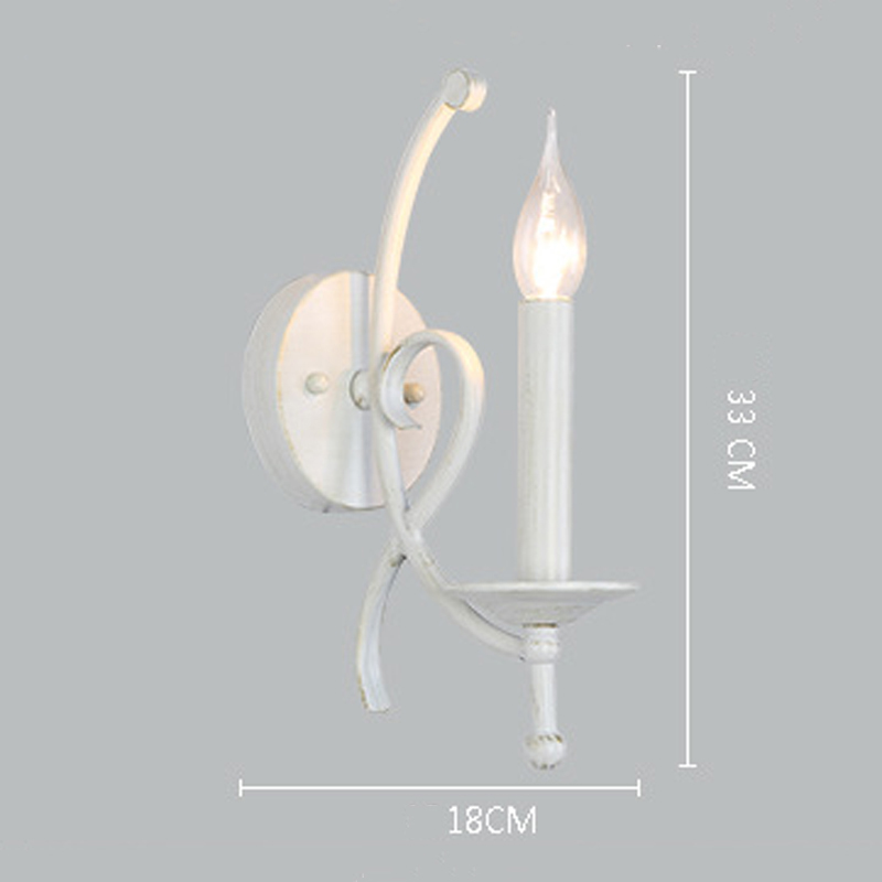 fashion nordic wrought iron bedroom wall lamp, country living room study sconce light, corridor stair wall lights - Click Image to Close