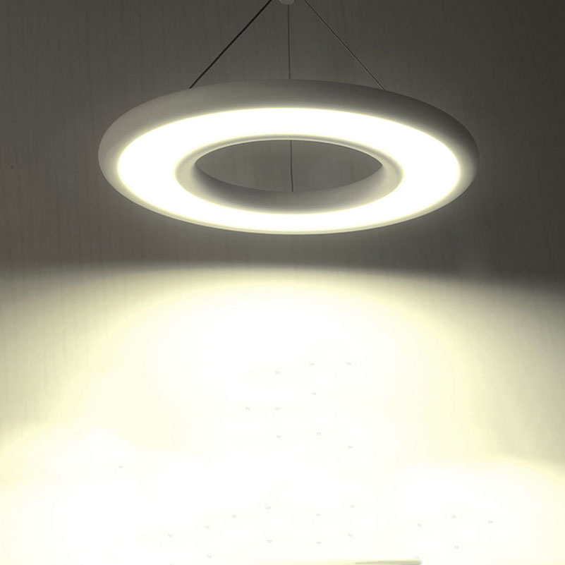 fashion ring led pendant lamp, 85-265v 18w led single head hanging lights, dining room home decoration lighting - Click Image to Close