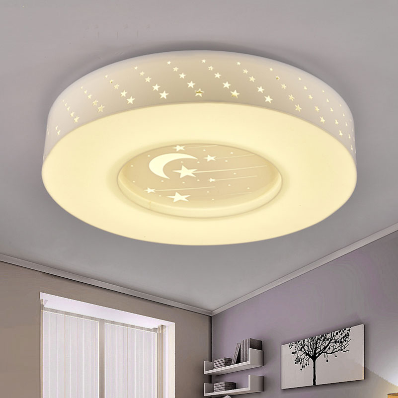 fashion romantic star and moon led ceiling lamp, child room bedroom light, round, 24w 40cm warm white cartoon ceiling lights led
