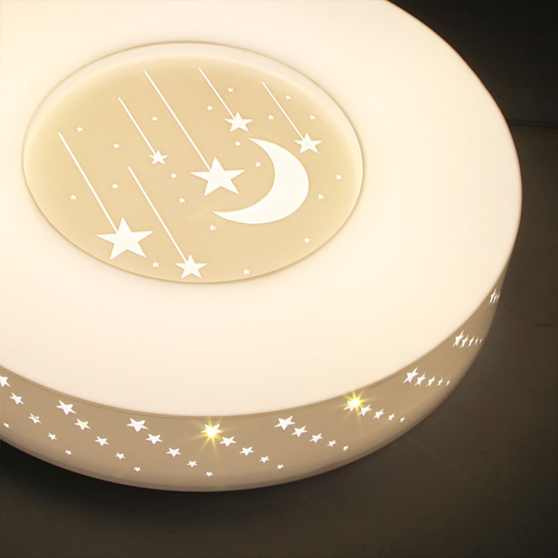 fashion romantic star and moon led ceiling lamp, child room bedroom light, round, 24w 40cm warm white cartoon ceiling lights led - Click Image to Close