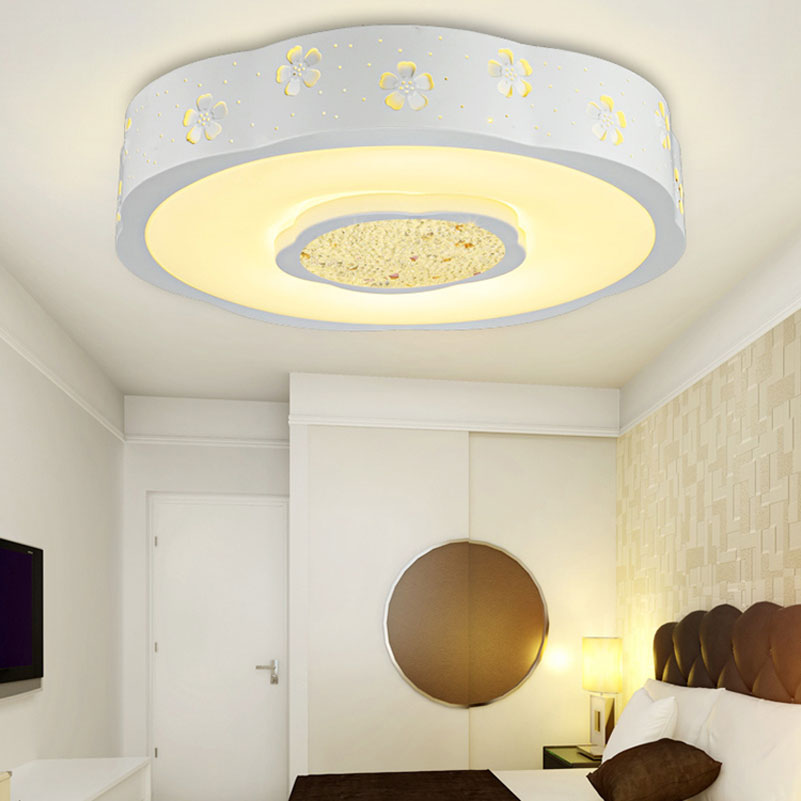flower snowflake led ceiling lamps,bedroom livingroom ceiling light, 44cm 24w iron modern round child room lamp,warm white