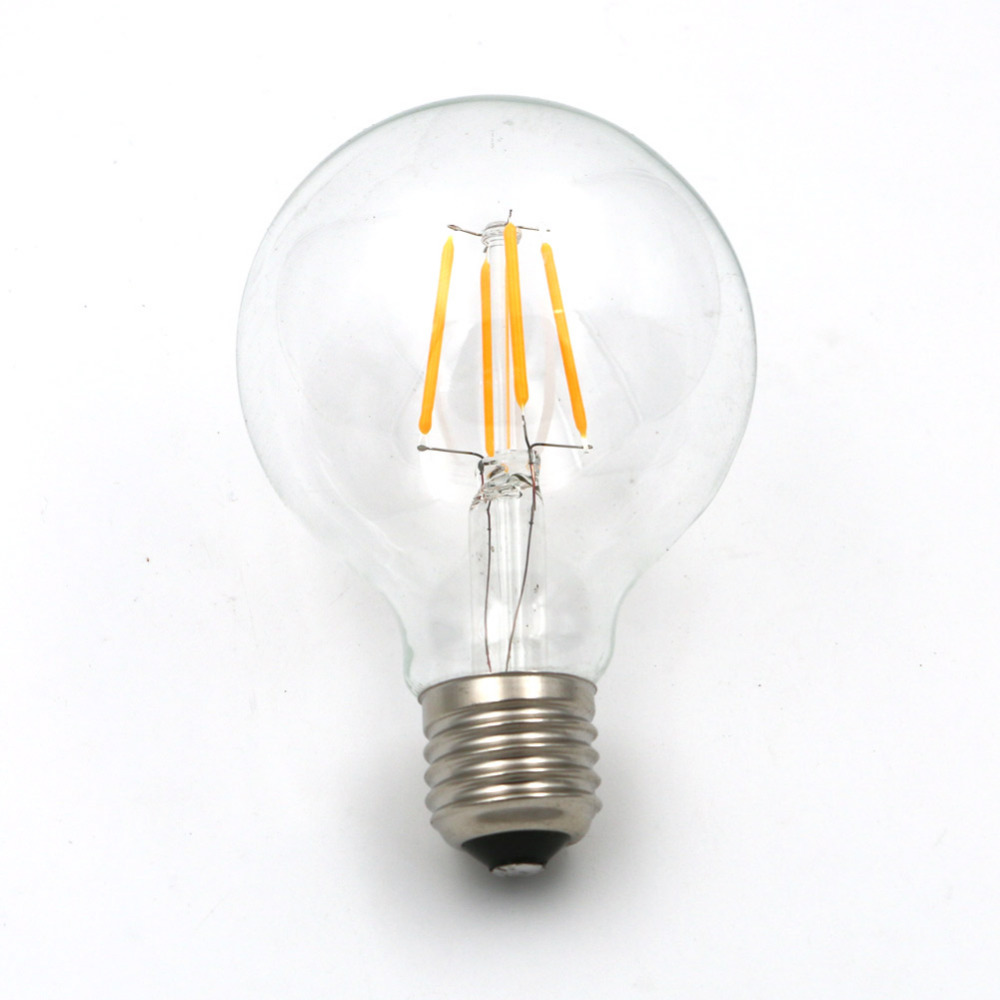 g80 2w 4w 6w dimmable led edison filament light bulb 2500k e27 110/220v 360 degree energy saving replace incandescent bulb