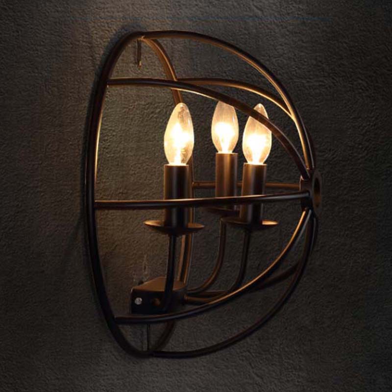 industrial wall lamp fixture iron of material edison e14 lamp holder bback for bar dining