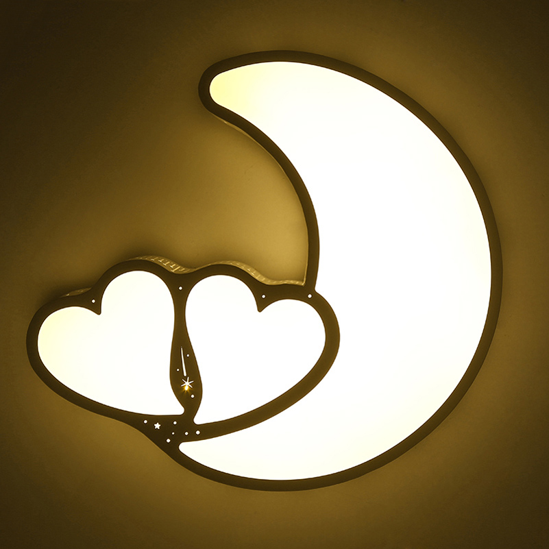 led ceiling lamps living room bedroom foyer dining room lamp,personality heart moon children's room boys and girls cartoon lamps