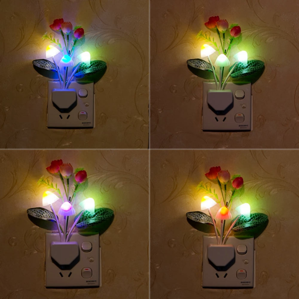 led colorful night light/lamp led light sensor control romantic love rose light us/eu plug baby bedside for decoration/gift
