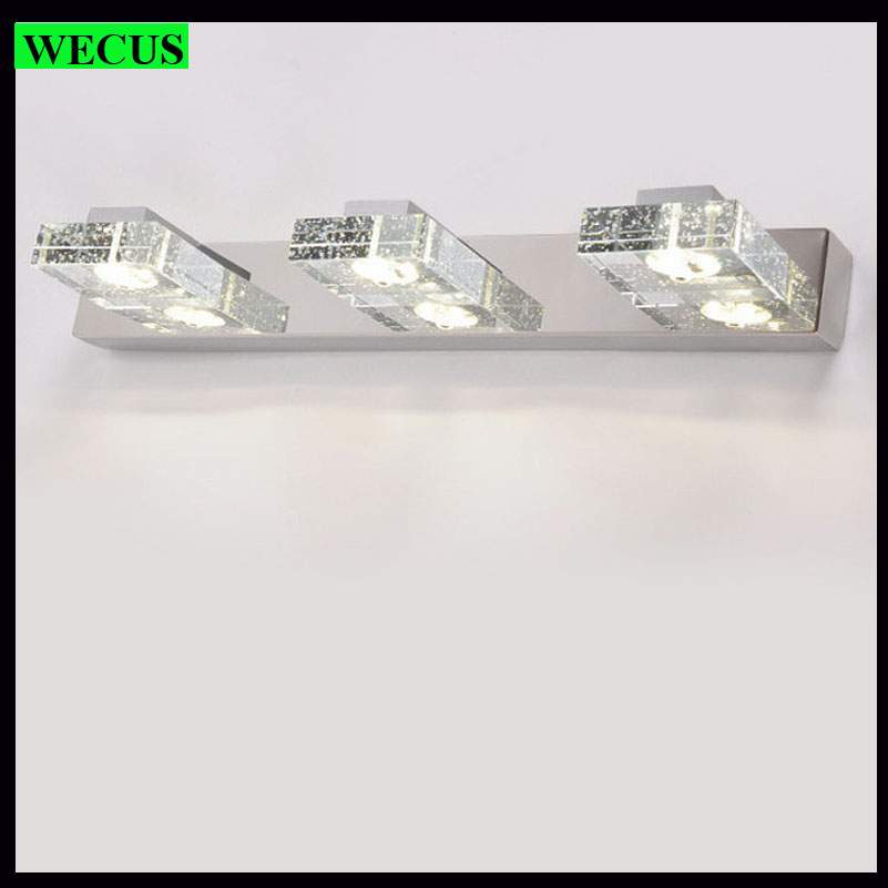 led wall lights wall mounted crystal mirror lamps,46cm ac85-265v 9w bathroom vanity crystal wall lamp mirror light fixtures