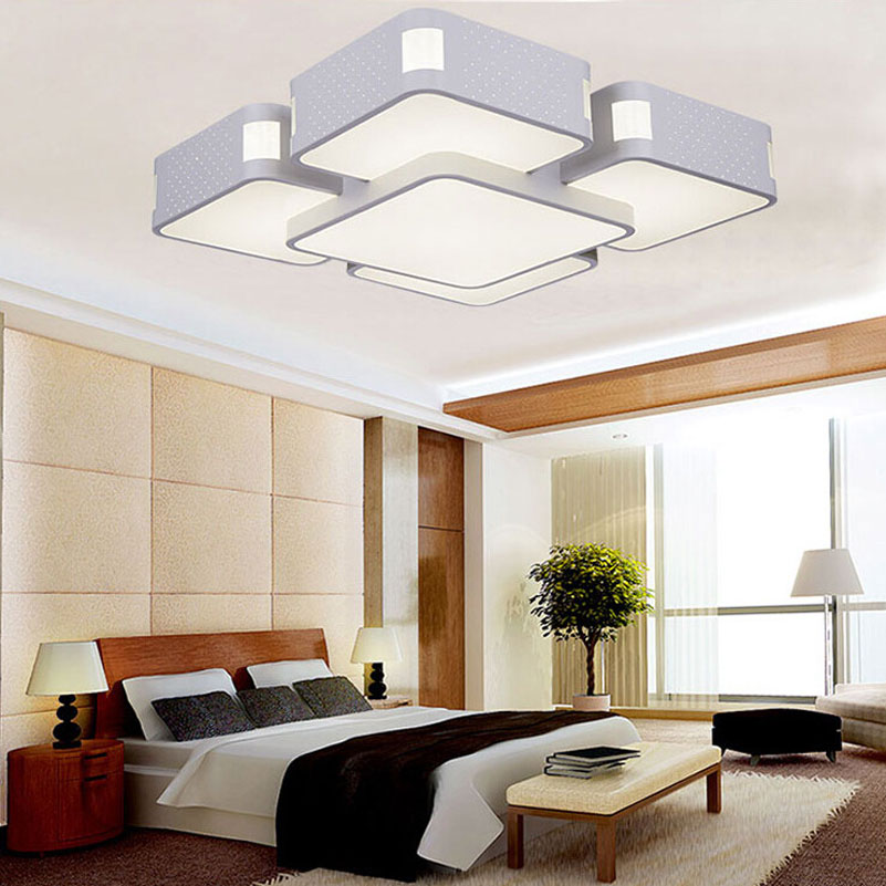 modern livingroom foyer restaurant el hall bedroom ceiling lamps,48w 5 heads rectangle big atmosphere led ceiling light
