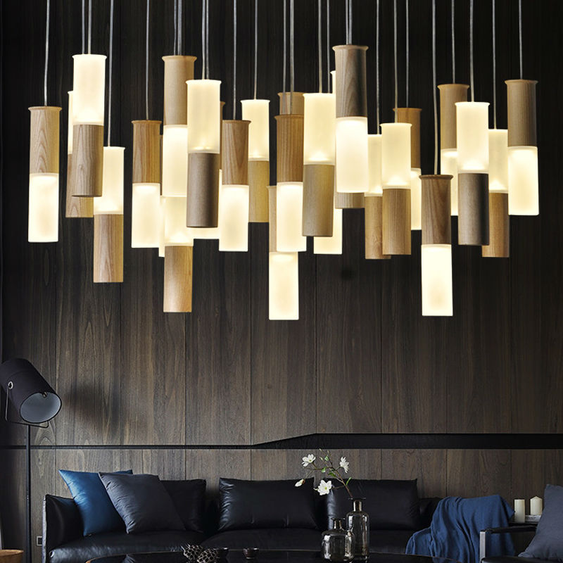 modern pendant lights fixture for living room wood lamp acrylic lamp shades luxury lighting for dining room