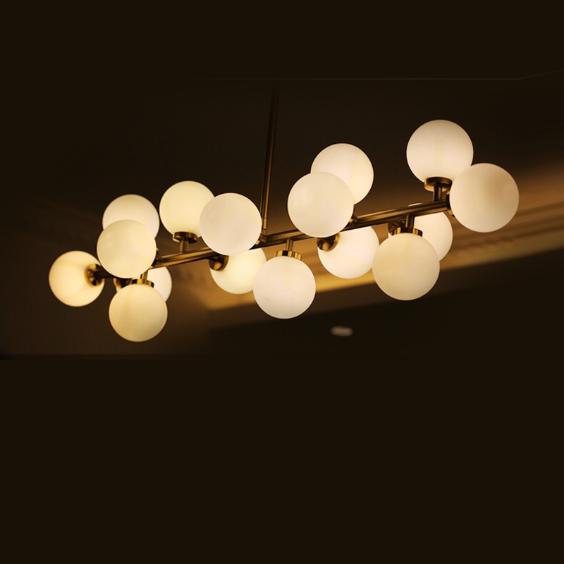 modern pendant lights white glass ball lamp shades 16 led lamp holder golden plating for living room dining room indoor lights