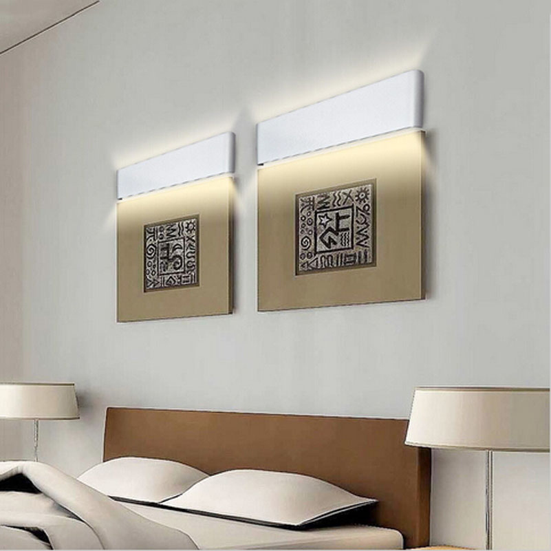 modern rectangle aluminum led wall lamps for livingroom bathroom bedroom,31cm 8w wall sconce mirror lights 90-260v lamparas