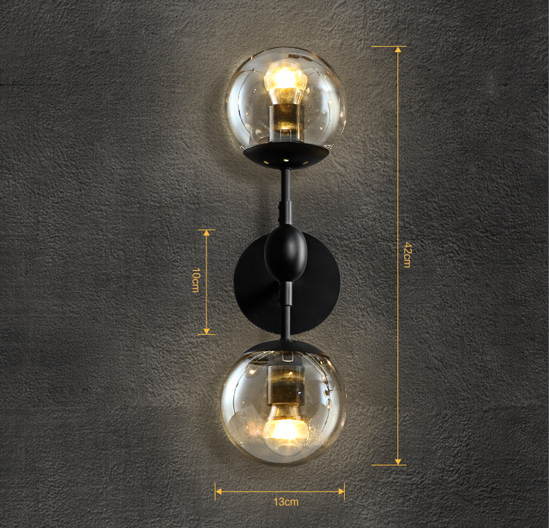 nordic american retro study the living room ceiling hanging wall lamp bed loft black iron modern wall light