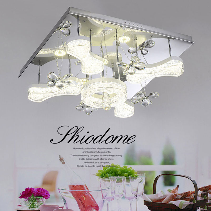 square modern fashion high power led ceiling lights bedroom living room foyer lamps,crystal lights stainless steel + acrylic