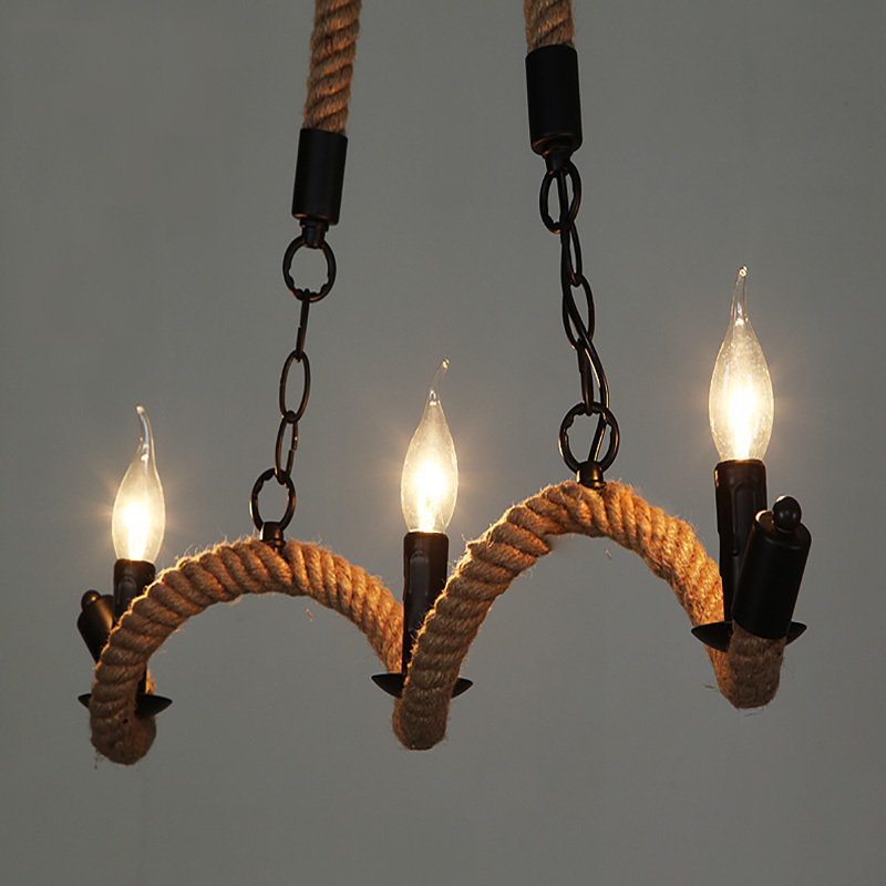 vintage pendant lights fixture hemp rope original style designer for kitchen dining room hanging lamp