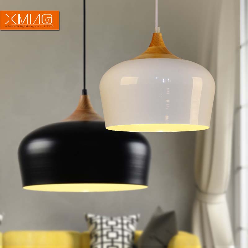 vintage pendant lights with e 27 wood lamp holder metal lampshade hanging lamp black body kitchen light fixtures