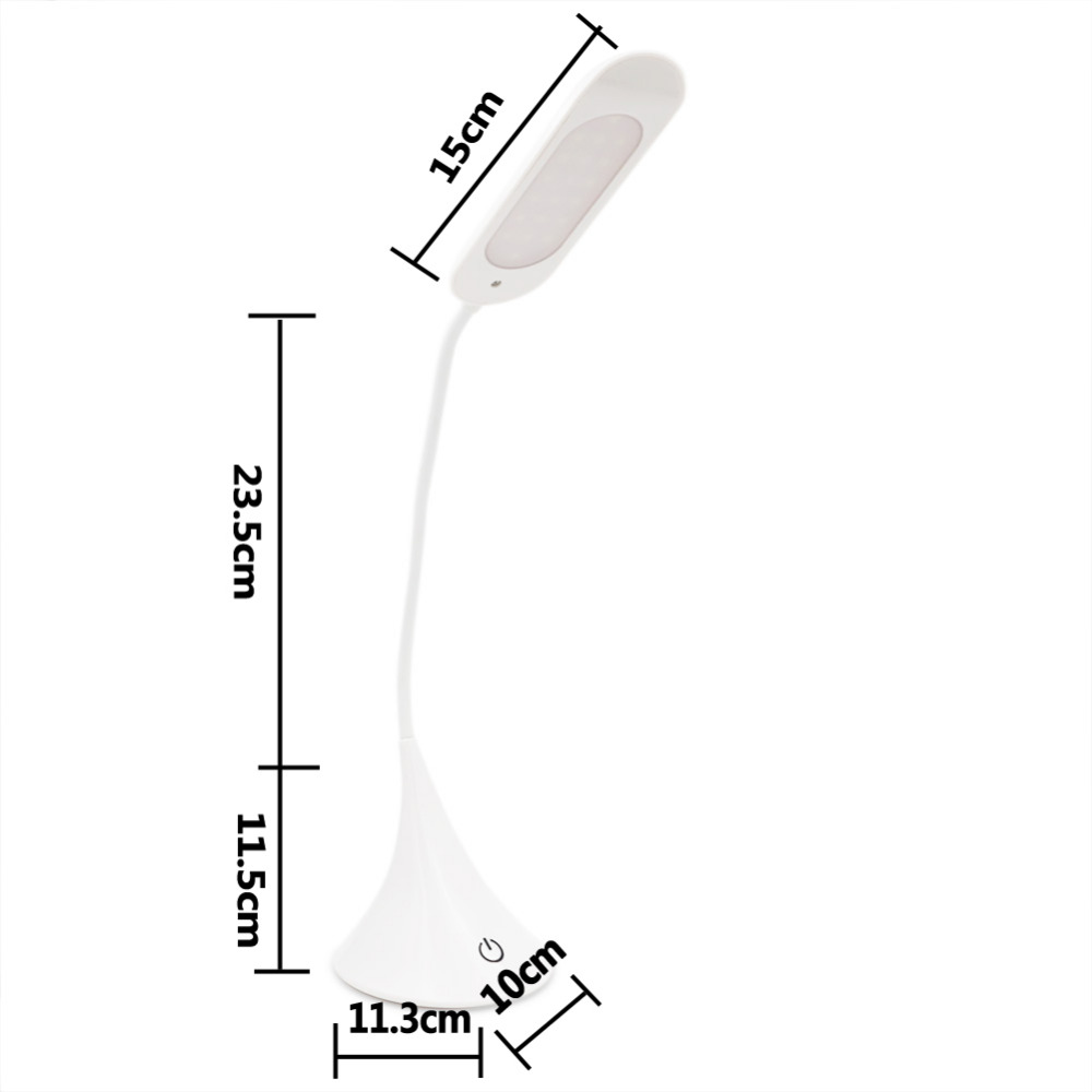 white usb flexible dimmable recharge sensor led beside book reading light table desk lamp for bed/gift