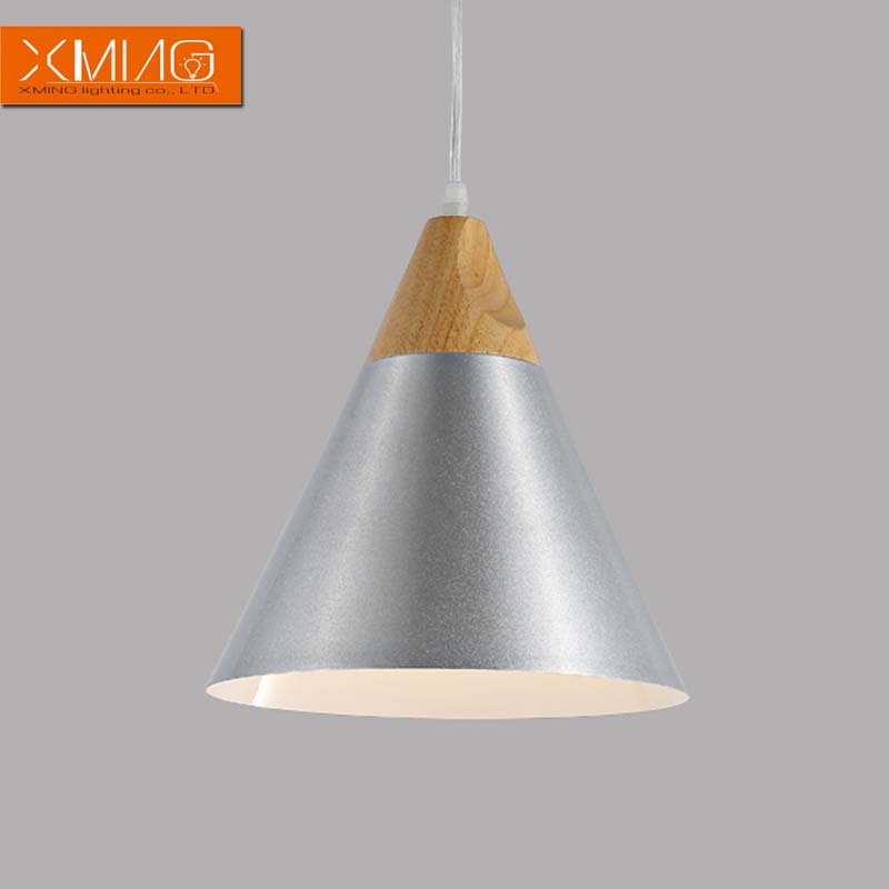 wood lamp pendant light aluminum g9 lamp holder black white yellow silver pendant lights for dining living room vintage light