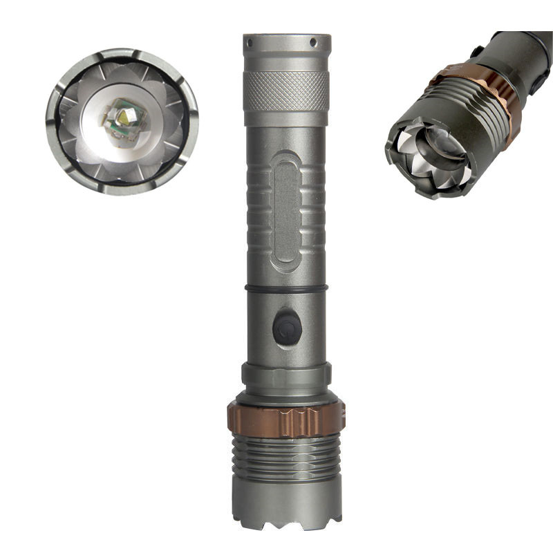 xml-t6 led flashlight zoomable torch light lanterna tatica lanterna recarregavel + 2*18650 battery + battery charger