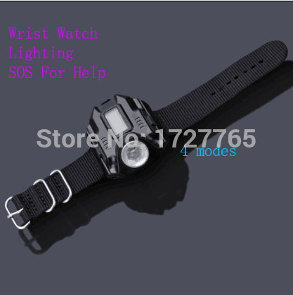 xpe r2 led built-in battery morning/night run wrist lamp tactical light flashlight watch lighting with time led display cable