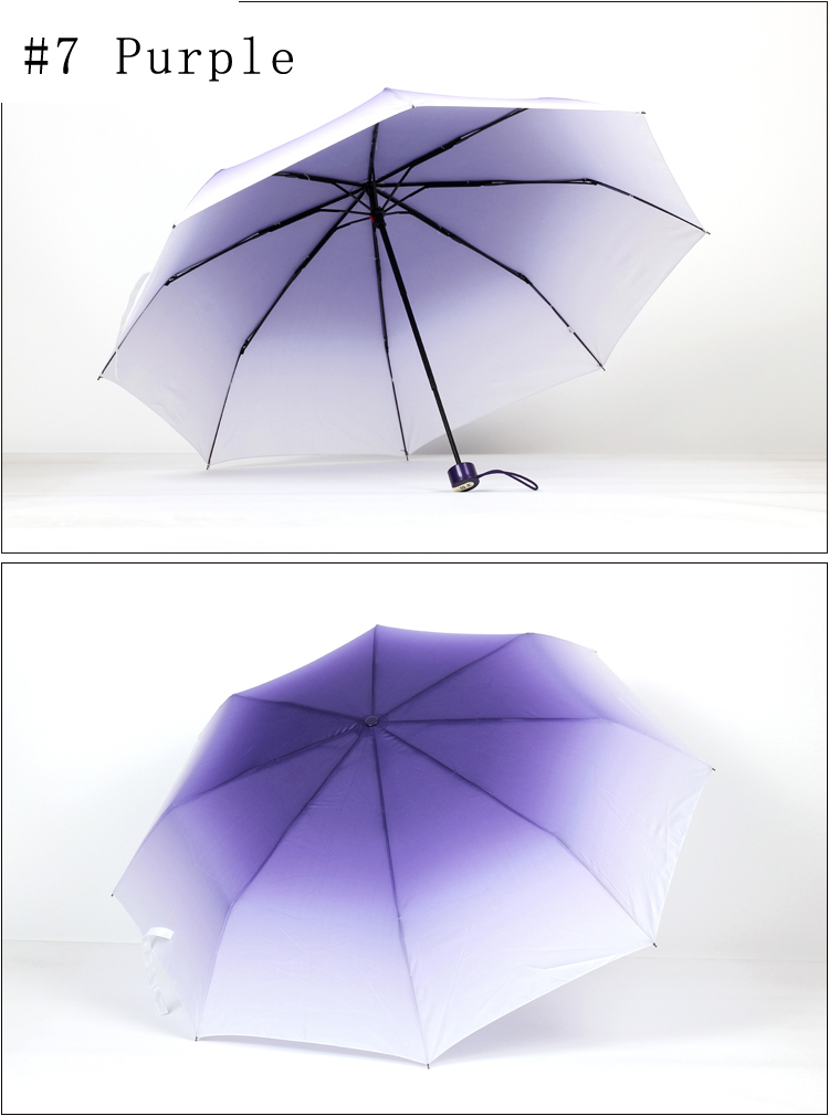 2014 new design gradient color simple style chaming couple umbrella folding practicability 8 colors