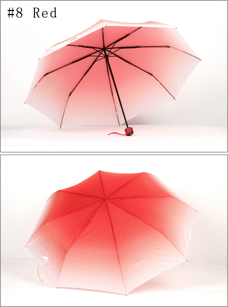2014 new design gradient color simple style chaming couple umbrella folding practicability 8 colors