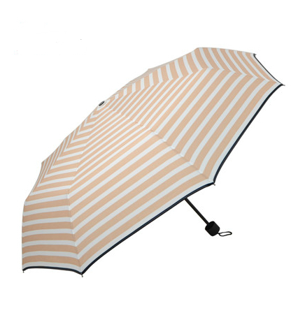 2014 promotion 3 folding pongee strip pattern 4 colors options sturdy couple simple freshing style practicability umbrella