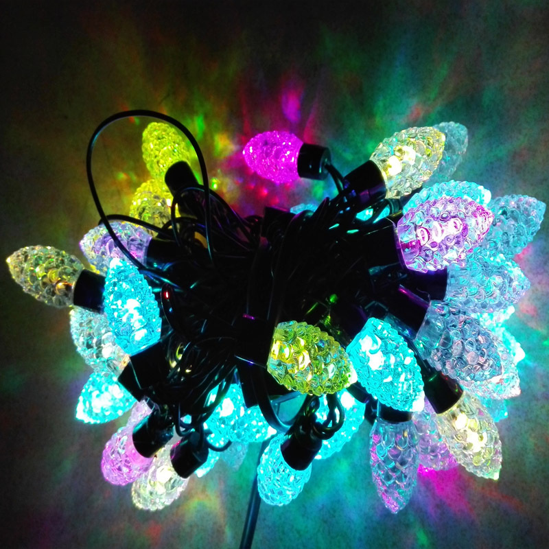 5m pine cone shape led string lights, 4 color random transform,luminaria christmas and wedding decoration