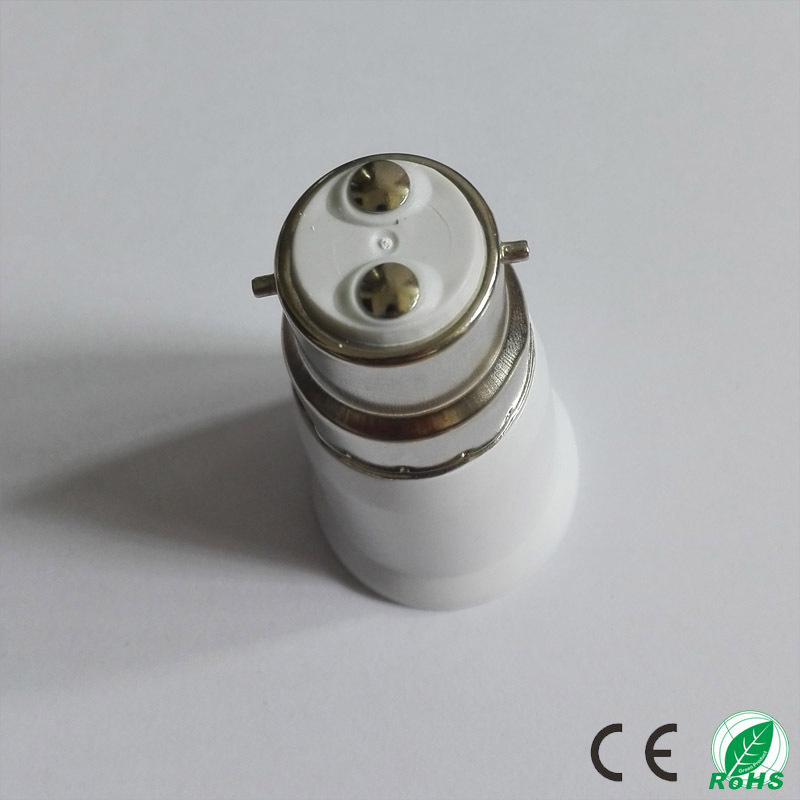5pcs/lot led light bulb b22 to e27 base lamp holder conversion adapter ; colour and lustre is white