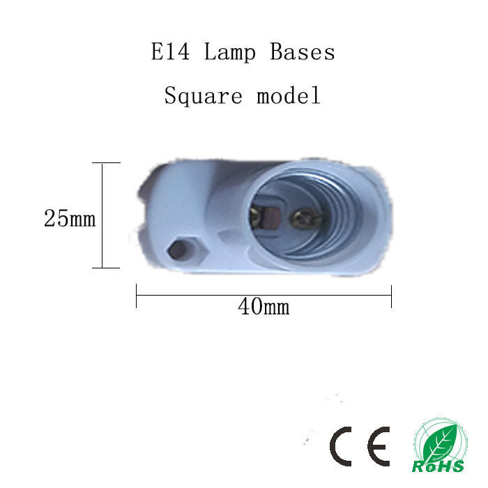 5pcs/lot square model e14 lamp bases,colour and lustre is white e14 socket